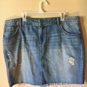 Distressed Jean Skirt